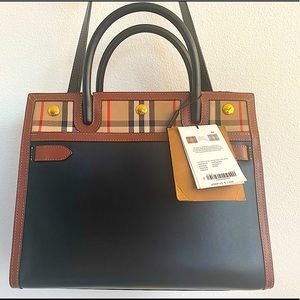 Burberry London House Check Title Bag (two handles) with tags like new